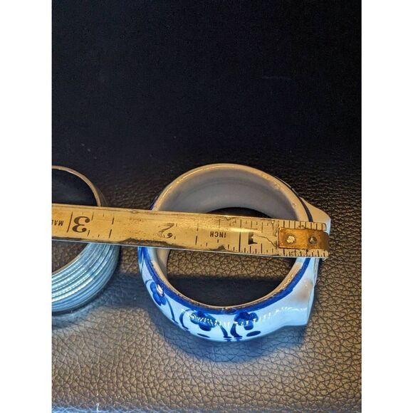 Antique Silver plated and porshlin napkin holders. Made in the Philippines - Picture 10 of 13